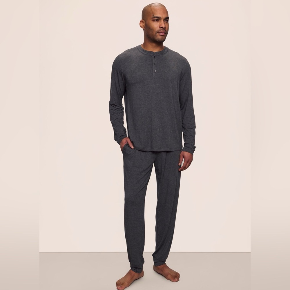 NWT Eberjey Henry TENCEL™ Modal Long PJ Set in Charcoal Heather Men’s Large